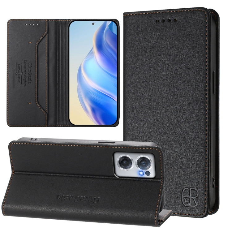 RC01 Dual-Folded Magnetic Suction RFID Leather Phone Case, For OnePlus Nord CE 2 5G, For OnePlus 10 Pro, For OnePlus Nord N20 5G