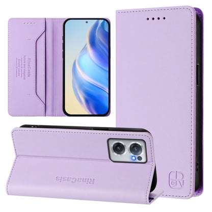 RC01 Dual-Folded Magnetic Suction RFID Leather Phone Case, For OnePlus Nord CE 2 5G, For OnePlus 10 Pro, For OnePlus Nord N20 5G