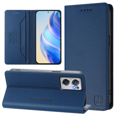 RC01 Dual-Folded Magnetic Suction RFID Leather Phone Case, For OnePlus Nord CE 2 5G, For OnePlus 10 Pro, For OnePlus Nord N20 5G