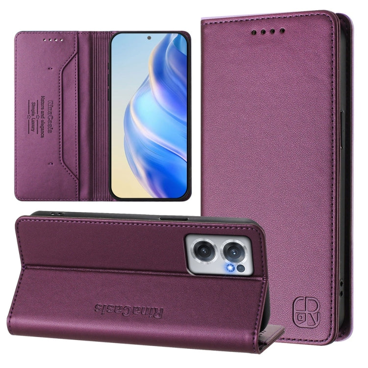 RC01 Dual-Folded Magnetic Suction RFID Leather Phone Case, For OnePlus Nord CE 2 5G, For OnePlus 10 Pro, For OnePlus Nord N20 5G