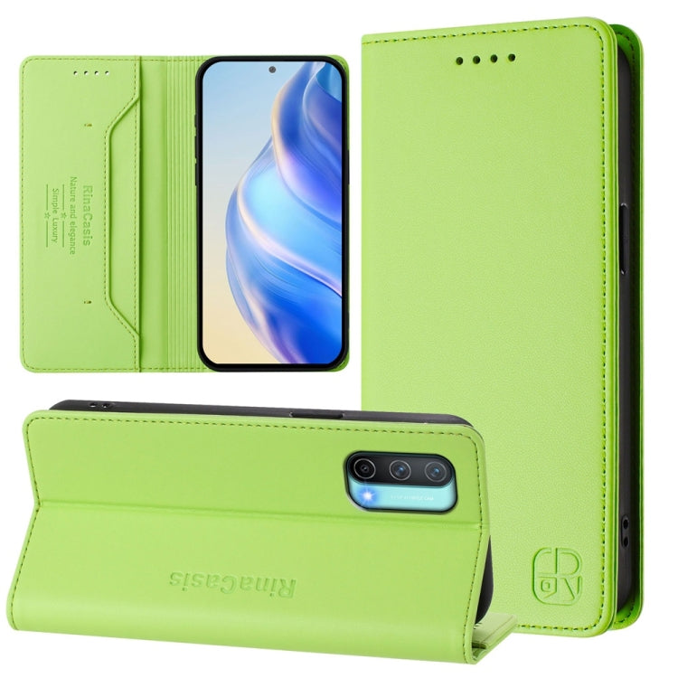 RC01 Dual-Folded Magnetic Suction RFID Leather Phone Case, For OnePlus 9R / OnePlus 8T, For OnePlus Nord CE 5G, For OnePlus Nord 2 5G