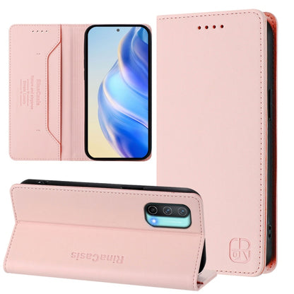 RC01 Dual-Folded Magnetic Suction RFID Leather Phone Case, For OnePlus 9R / OnePlus 8T, For OnePlus Nord CE 5G, For OnePlus Nord 2 5G
