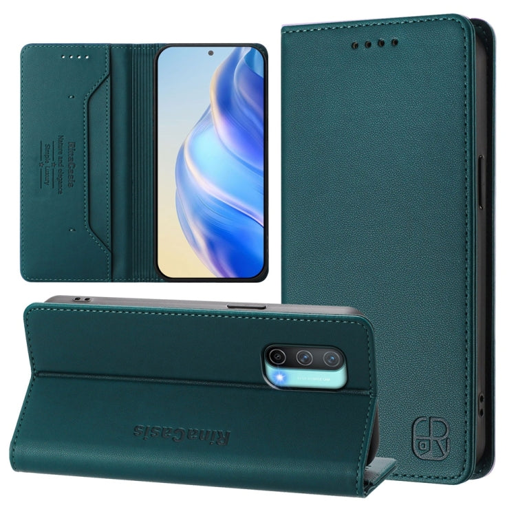 RC01 Dual-Folded Magnetic Suction RFID Leather Phone Case, For OnePlus 9R / OnePlus 8T, For OnePlus Nord CE 5G, For OnePlus Nord 2 5G