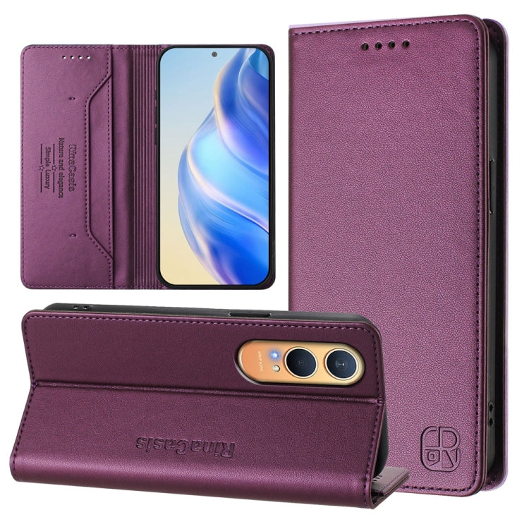 RC01 Dual-Folded Magnetic Suction RFID Leather Phone Case, For OnePlus Nord 4, For OnePlus Nord 4 5G Global, For OnePlus Nord CE4 Lite