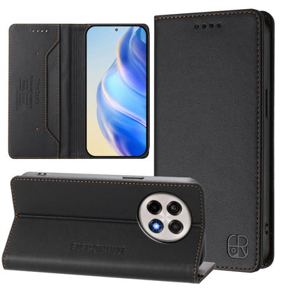 RC01 Dual-Folded Magnetic Suction RFID Leather Phone Case, For OnePlus Ace 5 Racing, For OnePlus 13R / Ace 5 / Ace 5 Pro, For OnePlus 13