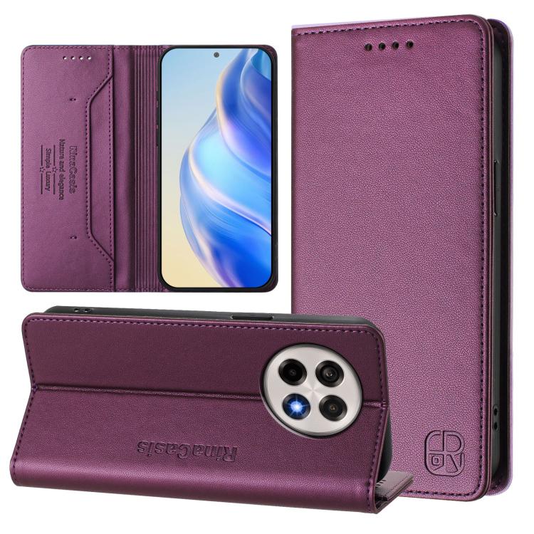 RC01 Dual-Folded Magnetic Suction RFID Leather Phone Case, For OnePlus Ace 5 Racing, For OnePlus 13R / Ace 5 / Ace 5 Pro, For OnePlus 13