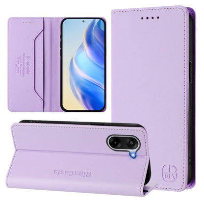 RC01 Dual-Folded Magnetic Suction RFID Leather Phone Case, For OnePlus Ace 5 Racing, For OnePlus 13R / Ace 5 / Ace 5 Pro, For OnePlus 13