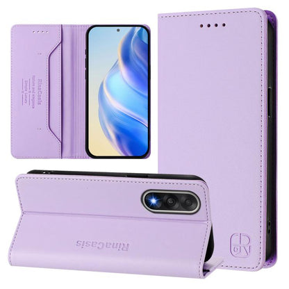 RC01 Dual-Folded Magnetic Suction RFID Leather Phone Case, For OnePlus Turbo 6X Pro 5G, For OnePlus Turbo 6 / 6V 5G, For OnePlus Ace 5 Ultra