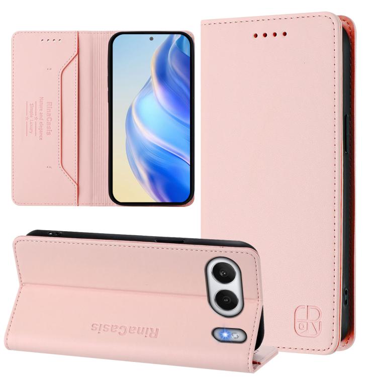 RC01 Dual-Folded Magnetic Suction RFID Leather Phone Case, For OnePlus Nord 4, For OnePlus Nord 4 5G Global, For OnePlus Nord CE4 Lite
