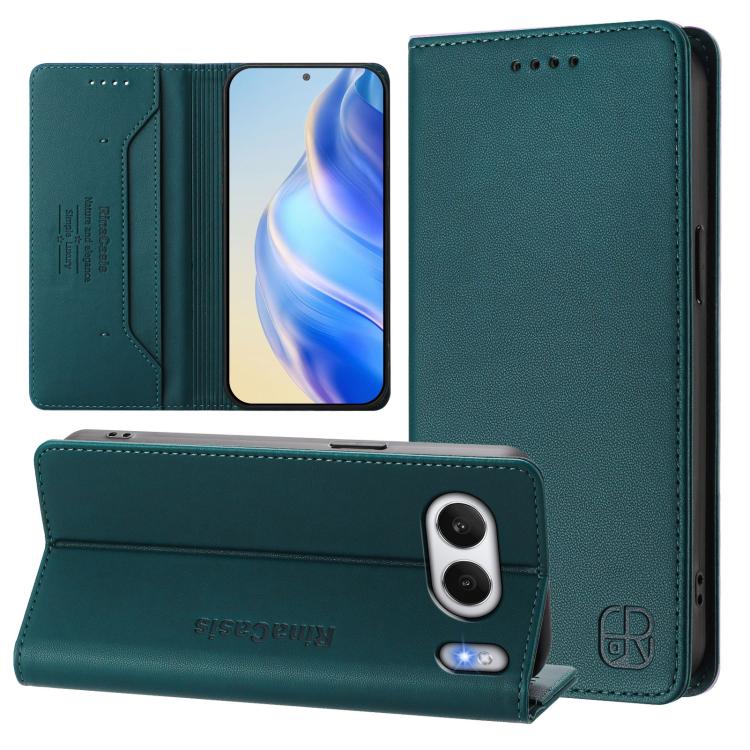 RC01 Dual-Folded Magnetic Suction RFID Leather Phone Case, For OnePlus Nord 4, For OnePlus Nord 4 5G Global, For OnePlus Nord CE4 Lite