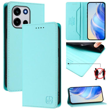 RC01 Dual-Folded Magnetic Suction RFID Leather Phone Case, For OnePlus Turbo 6X Pro 5G, For OnePlus Turbo 6 / 6V 5G, For OnePlus Ace 5 Ultra