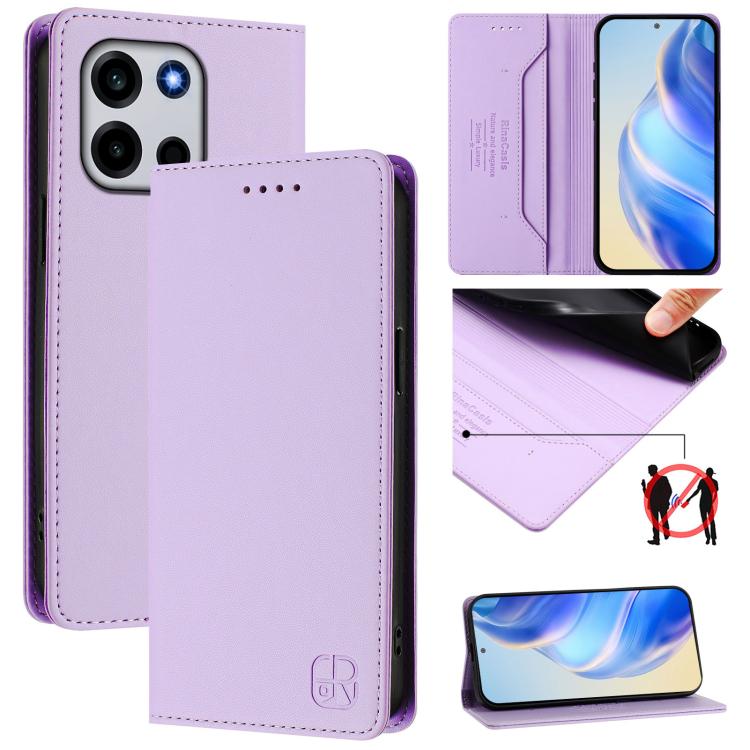 RC01 Dual-Folded Magnetic Suction RFID Leather Phone Case, For OnePlus Turbo 6X Pro 5G, For OnePlus Turbo 6 / 6V 5G, For OnePlus Ace 5 Ultra