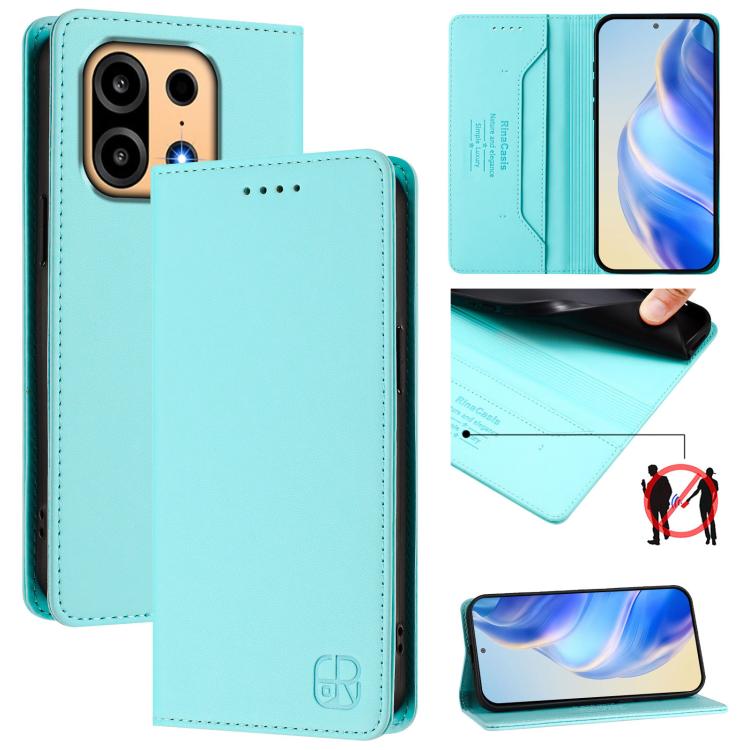 RC01 Dual-Folded Magnetic Suction RFID Leather Phone Case, For OnePlus Turbo 6X Pro 5G, For OnePlus Turbo 6 / 6V 5G, For OnePlus Ace 5 Ultra