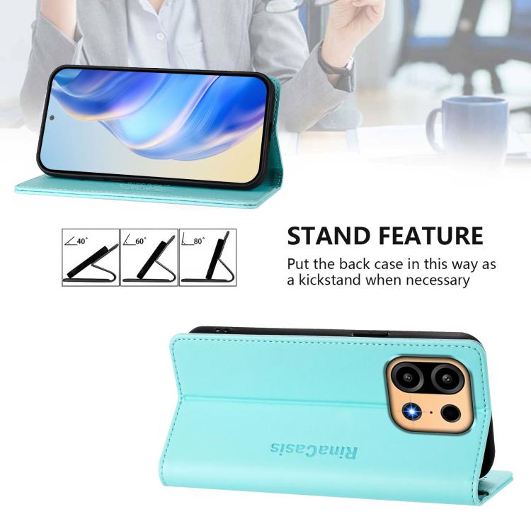 RC01 Dual-Folded Magnetic Suction RFID Leather Phone Case, For OnePlus Turbo 6X Pro 5G, For OnePlus Turbo 6 / 6V 5G, For OnePlus Ace 5 Ultra