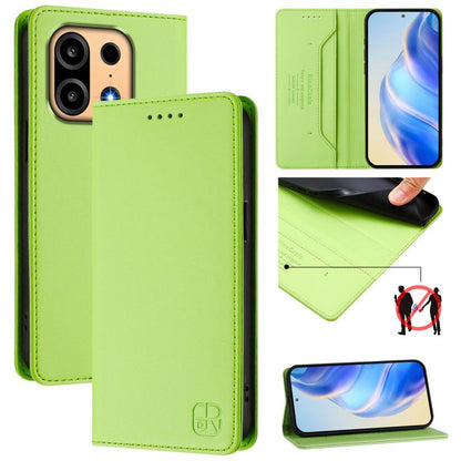 RC01 Dual-Folded Magnetic Suction RFID Leather Phone Case, For OnePlus Turbo 6X Pro 5G, For OnePlus Turbo 6 / 6V 5G, For OnePlus Ace 5 Ultra