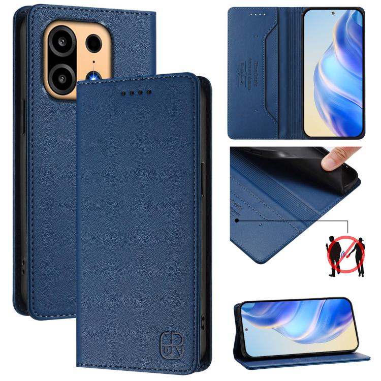 RC01 Dual-Folded Magnetic Suction RFID Leather Phone Case, For OnePlus Turbo 6X Pro 5G, For OnePlus Turbo 6 / 6V 5G, For OnePlus Ace 5 Ultra