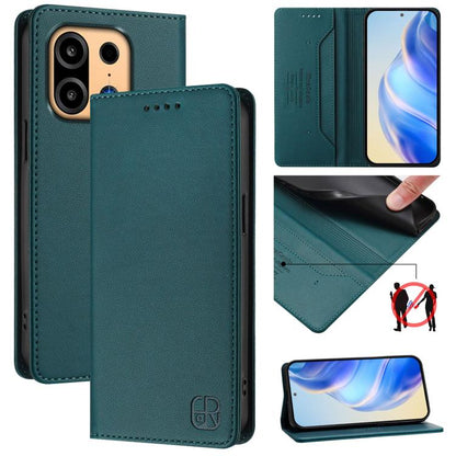 RC01 Dual-Folded Magnetic Suction RFID Leather Phone Case, For OnePlus Turbo 6X Pro 5G, For OnePlus Turbo 6 / 6V 5G, For OnePlus Ace 5 Ultra