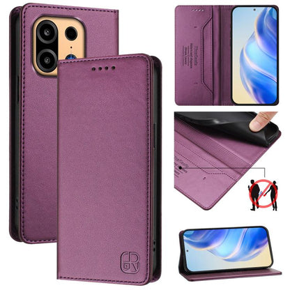 RC01 Dual-Folded Magnetic Suction RFID Leather Phone Case, For OnePlus Turbo 6X Pro 5G, For OnePlus Turbo 6 / 6V 5G, For OnePlus Ace 5 Ultra
