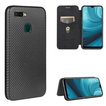 Carbon Fiber Texture Magnetic Horizontal Flip TPU + PC + PU Leather Case with Card Slot, For OPPO A5(AX5) / A3s / A12e, For OPPO A7(AX7) / A5s / AX5s / A12, For OPPO A8 / A31 (2020), For OPPO A9 (2020) / A11 / A11X / A5 (2020)