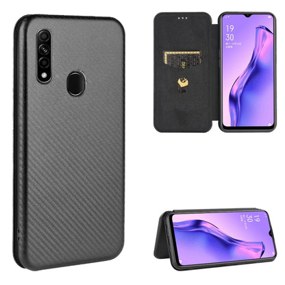 Carbon Fiber Texture Magnetic Horizontal Flip TPU + PC + PU Leather Case with Card Slot, For OPPO A5(AX5) / A3s / A12e, For OPPO A7(AX7) / A5s / AX5s / A12, For OPPO A8 / A31 (2020), For OPPO A9 (2020) / A11 / A11X / A5 (2020)