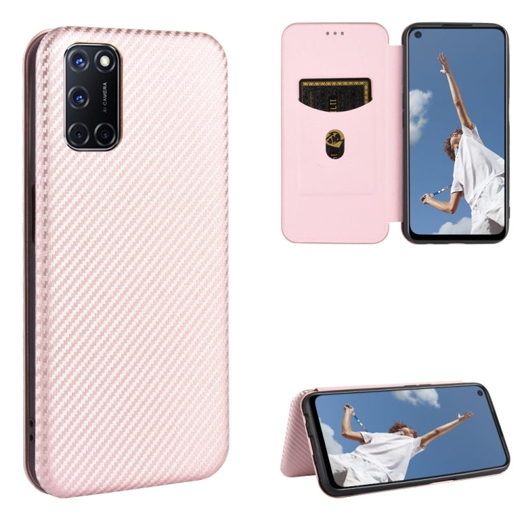 Carbon Fiber Texture Magnetic Horizontal Flip TPU + PC + PU Leather Case with Card Slot, For OPPO A52 / A72 / A92, For OPPO A91 / F15 Reno3(Southeast Asia Version), For OPPO A92s, For OPPO Ace2