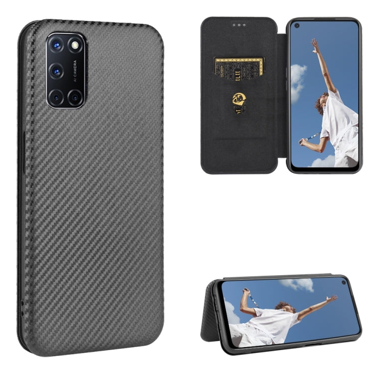 Carbon Fiber Texture Magnetic Horizontal Flip TPU + PC + PU Leather Case with Card Slot, For OPPO A52 / A72 / A92, For OPPO A91 / F15 Reno3(Southeast Asia Version), For OPPO A92s, For OPPO Ace2