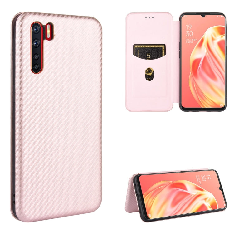 Carbon Fiber Texture Magnetic Horizontal Flip TPU + PC + PU Leather Case with Card Slot, For OPPO A52 / A72 / A92, For OPPO A91 / F15 Reno3(Southeast Asia Version), For OPPO A92s, For OPPO Ace2