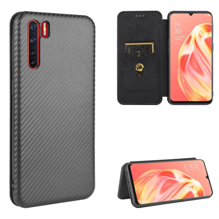Carbon Fiber Texture Magnetic Horizontal Flip TPU + PC + PU Leather Case with Card Slot, For OPPO A52 / A72 / A92, For OPPO A91 / F15 Reno3(Southeast Asia Version), For OPPO A92s, For OPPO Ace2