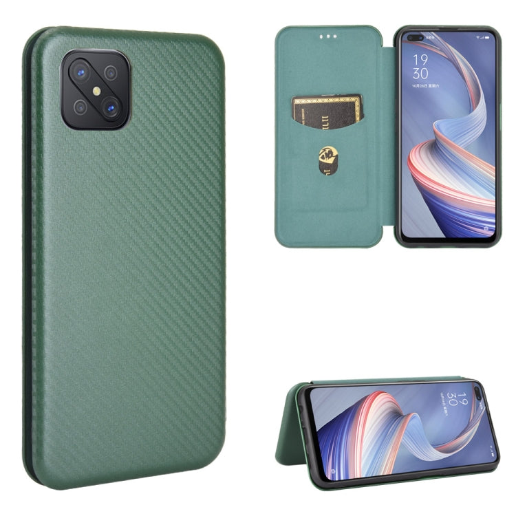 Carbon Fiber Texture Magnetic Horizontal Flip TPU + PC + PU Leather Case with Card Slot, For OPPO A52 / A72 / A92, For OPPO A91 / F15 Reno3(Southeast Asia Version), For OPPO A92s, For OPPO Ace2