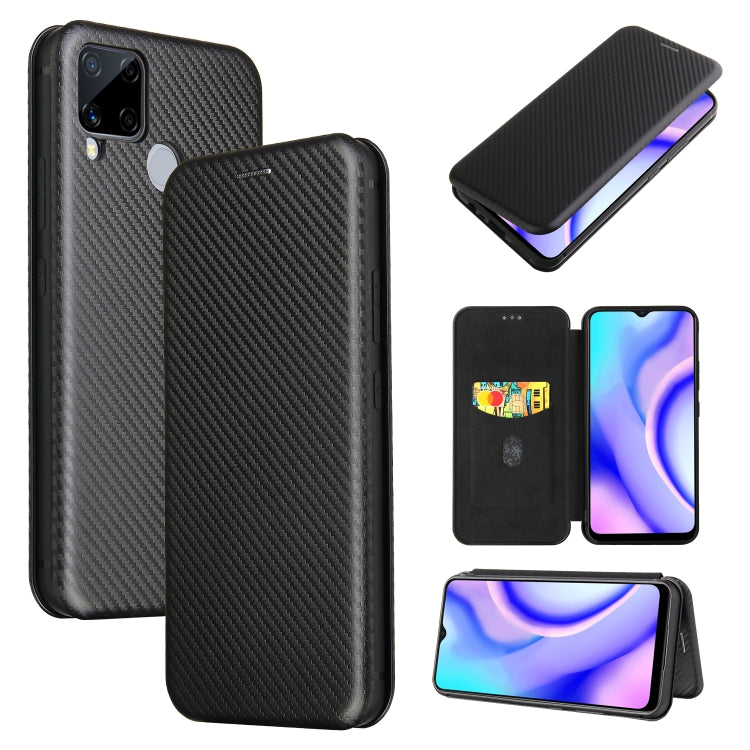 Carbon Fiber Texture Magnetic Horizontal Flip TPU + PC + PU Leather Case with Card Slot, For OPPO Find X2 Pro, For OPPO Find X2, For OPPO Realme C11, For OPPO Realme C15