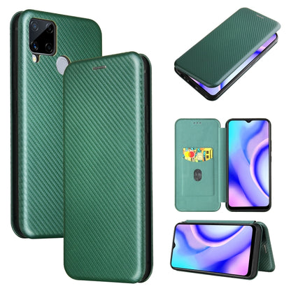 Carbon Fiber Texture Magnetic Horizontal Flip TPU + PC + PU Leather Case with Card Slot, For OPPO Find X2 Pro, For OPPO Find X2, For OPPO Realme C11, For OPPO Realme C15