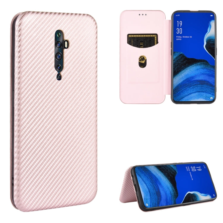 Carbon Fiber Texture Magnetic Horizontal Flip TPU + PC + PU Leather Case with Card Slot, For OPPO Reno2 Z / F, For OPPO Reno3 A(Japanese Version), For OPPO Reno4 Pro 5G, For OPPO Reno A
