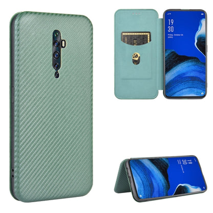 Carbon Fiber Texture Magnetic Horizontal Flip TPU + PC + PU Leather Case with Card Slot, For OPPO Reno2 Z / F, For OPPO Reno3 A(Japanese Version), For OPPO Reno4 Pro 5G, For OPPO Reno A