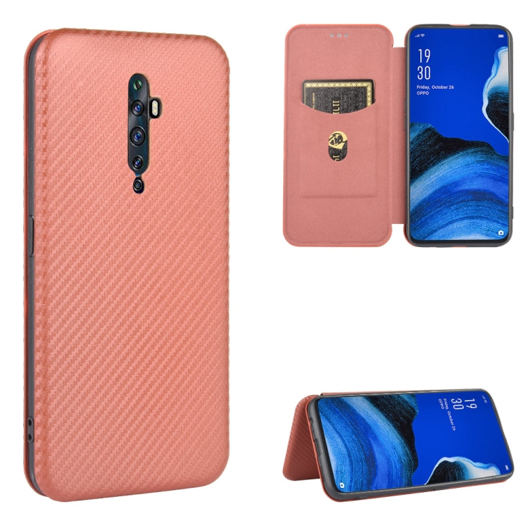 Carbon Fiber Texture Magnetic Horizontal Flip TPU + PC + PU Leather Case with Card Slot, For OPPO Reno2 Z / F, For OPPO Reno3 A(Japanese Version), For OPPO Reno4 Pro 5G, For OPPO Reno A