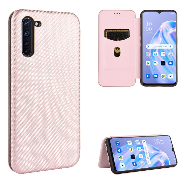 Carbon Fiber Texture Magnetic Horizontal Flip TPU + PC + PU Leather Case with Card Slot, For OPPO Reno2 Z / F, For OPPO Reno3 A(Japanese Version), For OPPO Reno4 Pro 5G, For OPPO Reno A
