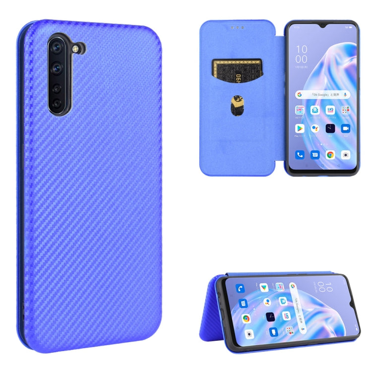 Carbon Fiber Texture Magnetic Horizontal Flip TPU + PC + PU Leather Case with Card Slot, For OPPO Reno2 Z / F, For OPPO Reno3 A(Japanese Version), For OPPO Reno4 Pro 5G, For OPPO Reno A