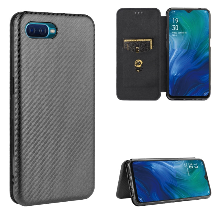 Carbon Fiber Texture Magnetic Horizontal Flip TPU + PC + PU Leather Case with Card Slot, For OPPO Reno2 Z / F, For OPPO Reno3 A(Japanese Version), For OPPO Reno4 Pro 5G, For OPPO Reno A