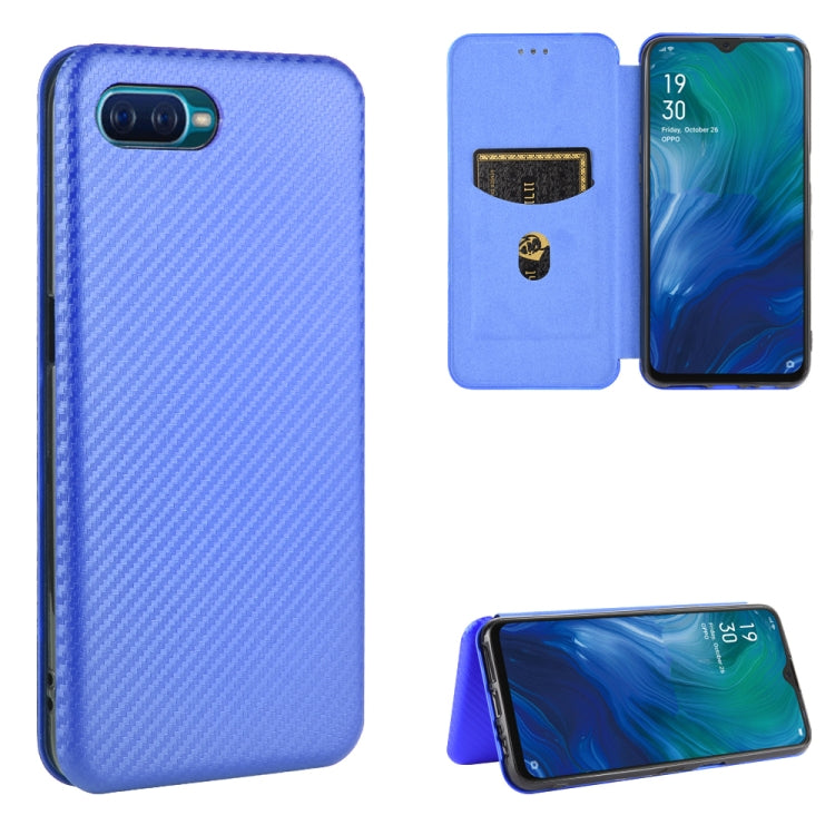 Carbon Fiber Texture Magnetic Horizontal Flip TPU + PC + PU Leather Case with Card Slot, For OPPO Reno2 Z / F, For OPPO Reno3 A(Japanese Version), For OPPO Reno4 Pro 5G, For OPPO Reno A