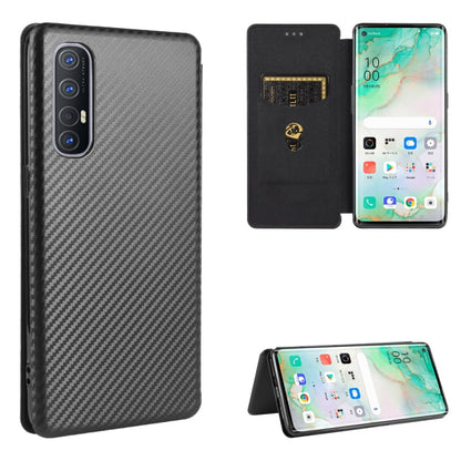 Carbon Fiber Texture Magnetic Horizontal Flip TPU + PC + PU Leather Case with Card Slot, For OPPO Reno3 5G / Find X2 Lite, For OPPO Reno3 5G (Japanese Version), For OPPO Reno3 Pro 5G / Find X2 Neo, For OPPO Reno4 4G