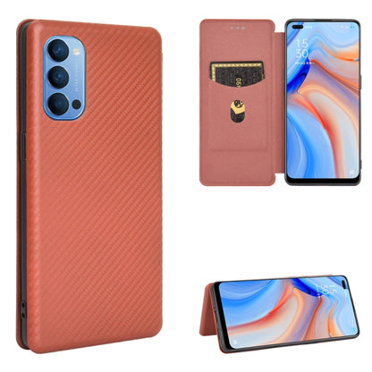Carbon Fiber Texture Magnetic Horizontal Flip TPU + PC + PU Leather Case with Card Slot, For OPPO Reno3 5G / Find X2 Lite, For OPPO Reno3 5G (Japanese Version), For OPPO Reno3 Pro 5G / Find X2 Neo, For OPPO Reno4 4G