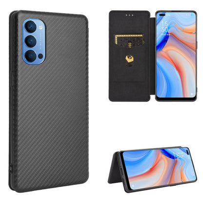 Carbon Fiber Texture Magnetic Horizontal Flip TPU + PC + PU Leather Case with Card Slot, For OPPO Reno4 5G, For OPPO Reno4 Pro 4G, For OPPO Rnoe Ace, For OPPO Realme 5 Pro / Realme Q