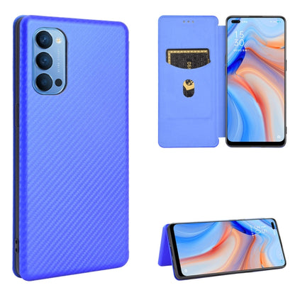 Carbon Fiber Texture Magnetic Horizontal Flip TPU + PC + PU Leather Case with Card Slot, For OPPO Reno4 5G, For OPPO Reno4 Pro 4G, For OPPO Rnoe Ace, For OPPO Realme 5 Pro / Realme Q