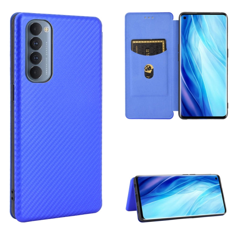 Carbon Fiber Texture Magnetic Horizontal Flip TPU + PC + PU Leather Case with Card Slot, For OPPO Reno4 5G, For OPPO Reno4 Pro 4G, For OPPO Rnoe Ace, For OPPO Realme 5 Pro / Realme Q