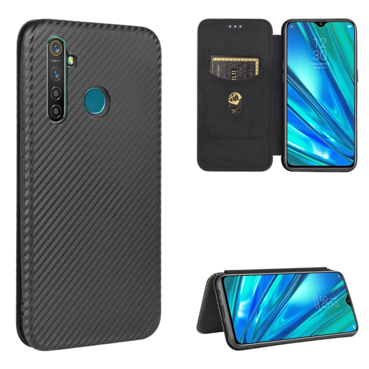 Carbon Fiber Texture Magnetic Horizontal Flip TPU + PC + PU Leather Case with Card Slot, For OPPO Reno4 5G, For OPPO Reno4 Pro 4G, For OPPO Rnoe Ace, For OPPO Realme 5 Pro / Realme Q