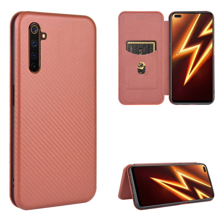 Carbon Fiber Texture Magnetic Horizontal Flip TPU + PC + PU Leather Case with Card Slot, For OPPO Realme 5 / Realme 5s, For OPPO Realme 6 Pro, For OPPO Realme 6, For OPPO Realme X3