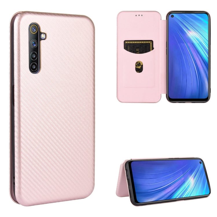 Carbon Fiber Texture Magnetic Horizontal Flip TPU + PC + PU Leather Case with Card Slot, For OPPO Realme 5 / Realme 5s, For OPPO Realme 6 Pro, For OPPO Realme 6, For OPPO Realme X3