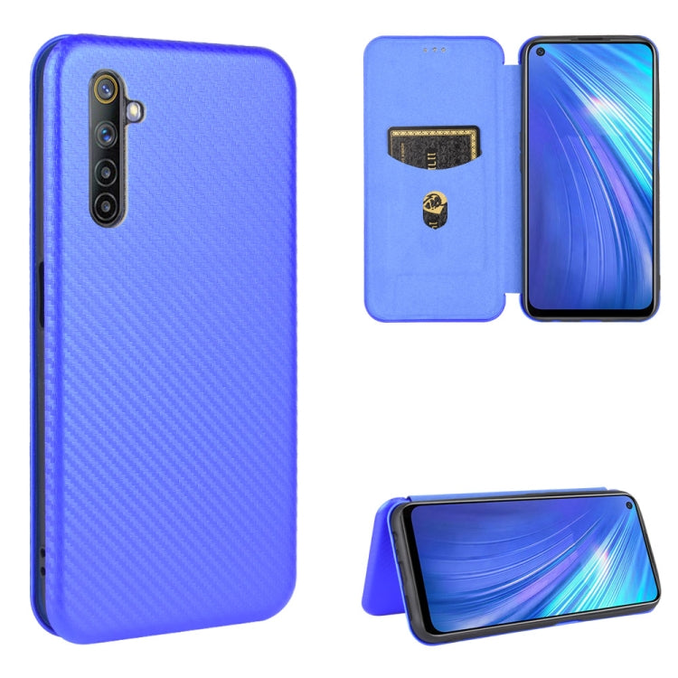 Carbon Fiber Texture Magnetic Horizontal Flip TPU + PC + PU Leather Case with Card Slot, For OPPO Realme 5 / Realme 5s, For OPPO Realme 6 Pro, For OPPO Realme 6, For OPPO Realme X3