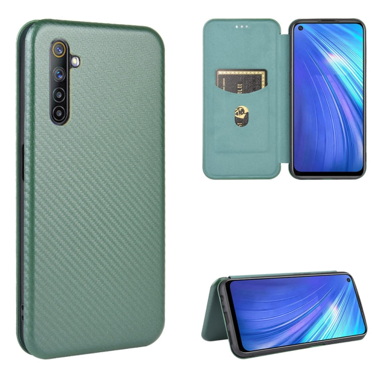 Carbon Fiber Texture Magnetic Horizontal Flip TPU + PC + PU Leather Case with Card Slot, For OPPO Realme 5 / Realme 5s, For OPPO Realme 6 Pro, For OPPO Realme 6, For OPPO Realme X3