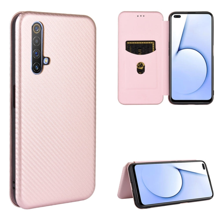 Carbon Fiber Texture Magnetic Horizontal Flip TPU + PC + PU Leather Case with Card Slot, For OPPO Realme 5 / Realme 5s, For OPPO Realme 6 Pro, For OPPO Realme 6, For OPPO Realme X3