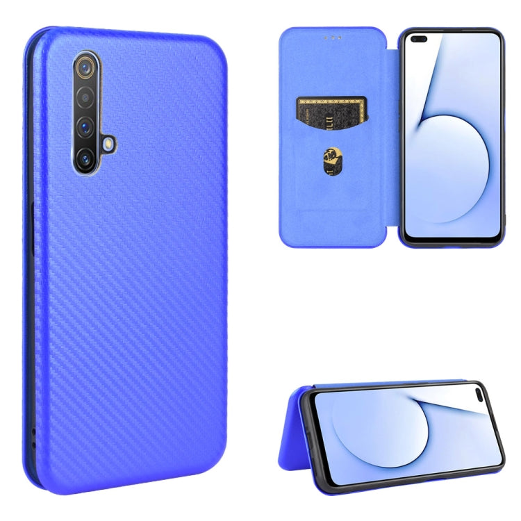 Carbon Fiber Texture Magnetic Horizontal Flip TPU + PC + PU Leather Case with Card Slot, For OPPO Realme 5 / Realme 5s, For OPPO Realme 6 Pro, For OPPO Realme 6, For OPPO Realme X3